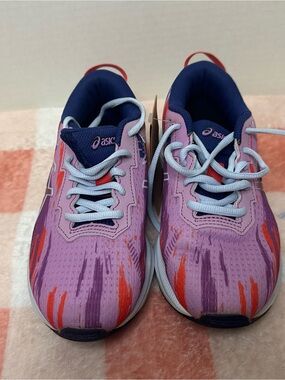 ASICS Kids size 3 Purple & Pink Athletic Sneakers with Orange Accents